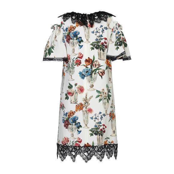 NWT Dolce & Gabbana White Mini Dress Vase Floral IT 40 - Picture 2 of 10